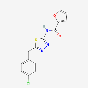 molecular formula C14H10ClN3O2S B5771844 N-[5-(4-chlorobenzyl)-1,3,4-thiadiazol-2-yl]-2-furamide 