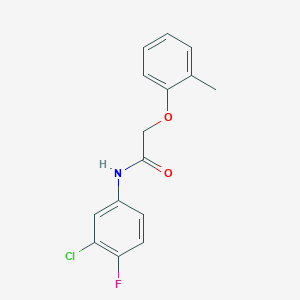 molecular formula C15H13ClFNO2 B5771860 N-(3-chloro-4-fluorophenyl)-2-(2-methylphenoxy)acetamide 
