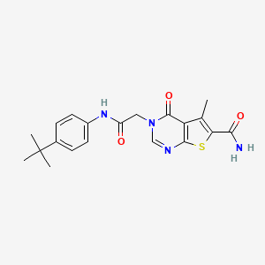 molecular formula C20H22N4O3S B5771892 3-{2-[(4-tert-butylphenyl)amino]-2-oxoethyl}-5-methyl-4-oxo-3,4-dihydrothieno[2,3-d]pyrimidine-6-carboxamide 