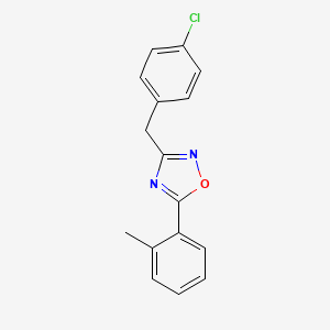 molecular formula C16H13ClN2O B5771905 3-(4-chlorobenzyl)-5-(2-methylphenyl)-1,2,4-oxadiazole 
