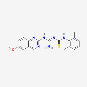 molecular formula C20H22N6OS B5771936 N-(2,6-dimethylphenyl)-N'-{imino[(6-methoxy-4-methyl-2-quinazolinyl)amino]methyl}thiourea 