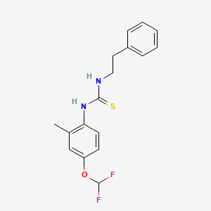 molecular formula C17H18F2N2OS B5771950 N-[4-(difluoromethoxy)-2-methylphenyl]-N'-(2-phenylethyl)thiourea 