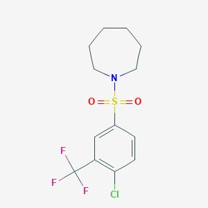 molecular formula C13H15ClF3NO2S B5771961 1-{[4-chloro-3-(trifluoromethyl)phenyl]sulfonyl}azepane 