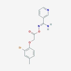 molecular formula C15H14BrN3O3 B5771979 N'-{[2-(2-bromo-4-methylphenoxy)acetyl]oxy}-3-pyridinecarboximidamide 