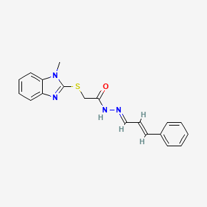 molecular formula C19H18N4OS B5771983 2-[(1-methyl-1H-benzimidazol-2-yl)thio]-N'-(3-phenyl-2-propen-1-ylidene)acetohydrazide 