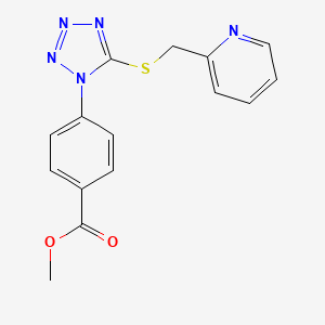 molecular formula C15H13N5O2S B5771990 methyl 4-{5-[(2-pyridinylmethyl)thio]-1H-tetrazol-1-yl}benzoate 