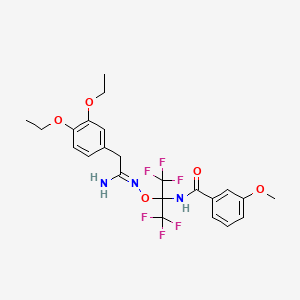 molecular formula C23H25F6N3O5 B5772009 N-[1-({[1-amino-2-(3,4-diethoxyphenyl)ethylidene]amino}oxy)-2,2,2-trifluoro-1-(trifluoromethyl)ethyl]-3-methoxybenzamide 