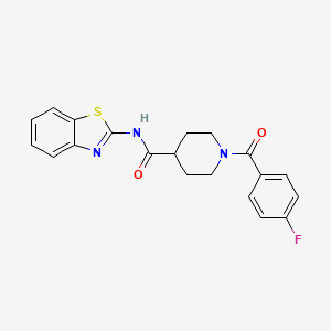 N-1,3-benzothiazol-2-yl-1-(4-fluorobenzoyl)-4-piperidinecarboxamide