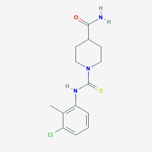 molecular formula C14H18ClN3OS B5772044 1-{[(3-chloro-2-methylphenyl)amino]carbonothioyl}-4-piperidinecarboxamide 