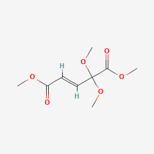 molecular formula C9H14O6 B577206 (E)-4,4-Dimethoxy-2-pentenedioic acid dimethyl ester CAS No. 13131-26-5
