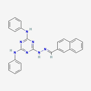 molecular formula C26H21N7 B5772082 2-naphthaldehyde (4,6-dianilino-1,3,5-triazin-2-yl)hydrazone 