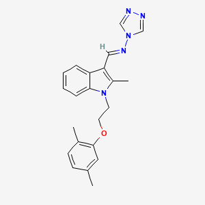molecular formula C22H23N5O B5772093 N-({1-[2-(2,5-dimethylphenoxy)ethyl]-2-methyl-1H-indol-3-yl}methylene)-4H-1,2,4-triazol-4-amine 