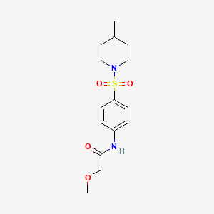 molecular formula C15H22N2O4S B5772121 2-methoxy-N-{4-[(4-methyl-1-piperidinyl)sulfonyl]phenyl}acetamide 