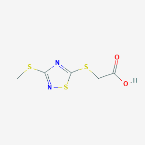molecular formula C5H6N2O2S3 B5772156 {[3-(methylthio)-1,2,4-thiadiazol-5-yl]thio}acetic acid 