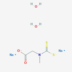 molecular formula C4H7NNa2O2S2 B577224 N-(二硫代甲酰基)肌氨酸二钠盐二水合物 CAS No. 13442-87-0