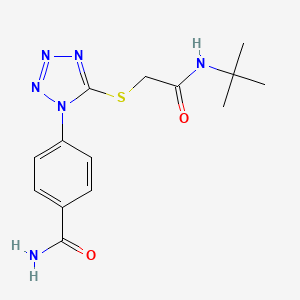 4-(5-{[2-(tert-butylamino)-2-oxoethyl]thio}-1H-tetrazol-1-yl)benzamide