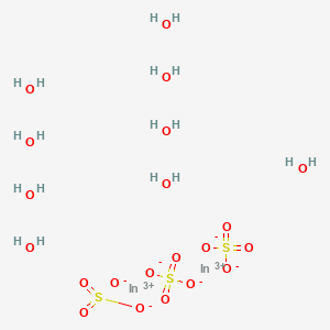 molecular formula H18In2O21S3 B577238 Indium(3+);trisulfate;nonahydrate CAS No. 10294-68-5