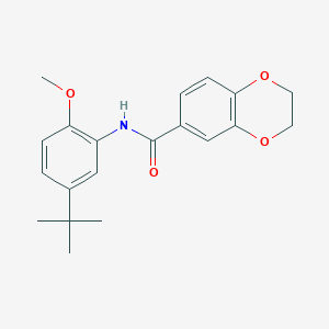 molecular formula C20H23NO4 B5772386 N-(5-tert-butyl-2-methoxyphenyl)-2,3-dihydro-1,4-benzodioxine-6-carboxamide 