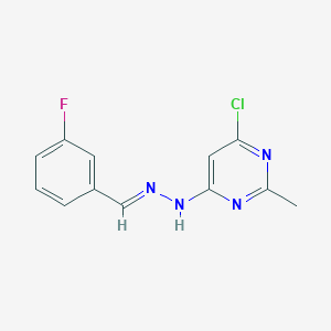 molecular formula C12H10ClFN4 B5772392 3-fluorobenzaldehyde (6-chloro-2-methyl-4-pyrimidinyl)hydrazone 