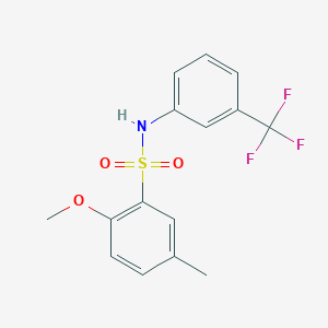 molecular formula C15H14F3NO3S B5772400 2-methoxy-5-methyl-N-[3-(trifluoromethyl)phenyl]benzenesulfonamide 