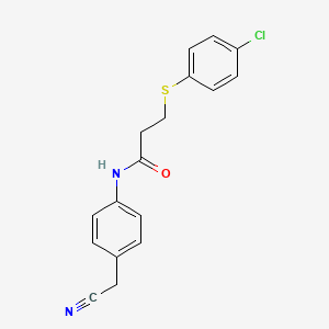 3-[(4-chlorophenyl)thio]-N-[4-(cyanomethyl)phenyl]propanamide