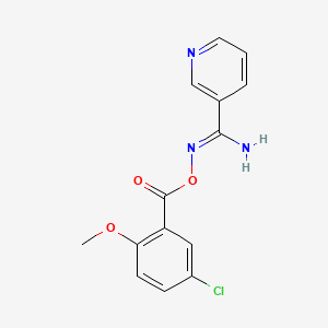 molecular formula C14H12ClN3O3 B5772440 N'-[(5-chloro-2-methoxybenzoyl)oxy]-3-pyridinecarboximidamide 