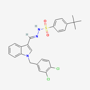 molecular formula C26H25Cl2N3O2S B5772476 4-tert-butyl-N'-{[1-(3,4-dichlorobenzyl)-1H-indol-3-yl]methylene}benzenesulfonohydrazide 