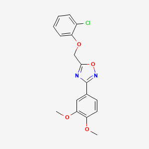 molecular formula C17H15ClN2O4 B5772497 5-[(2-chlorophenoxy)methyl]-3-(3,4-dimethoxyphenyl)-1,2,4-oxadiazole 