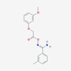 molecular formula C17H18N2O4 B5772542 N'-{[(3-methoxyphenoxy)acetyl]oxy}-3-methylbenzenecarboximidamide 