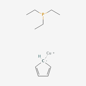 molecular formula C11H20CuP B577256 Cyclopentadienyl(triethylphosphine)copper(I) CAS No. 12261-30-2