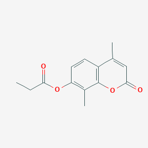 molecular formula C14H14O4 B5772576 4,8-dimethyl-2-oxo-2H-chromen-7-yl propionate 
