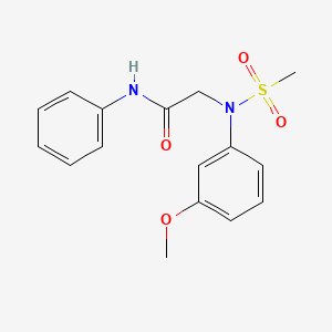 molecular formula C16H18N2O4S B5772583 N~2~-(3-methoxyphenyl)-N~2~-(methylsulfonyl)-N~1~-phenylglycinamide 