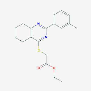 Ethyl 2-[[2-(3-methylphenyl)-5,6,7,8-tetrahydroquinazolin-4-yl]sulfanyl]acetate