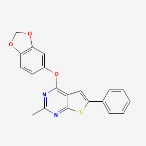 4-(1,3-benzodioxol-5-yloxy)-2-methyl-6-phenylthieno[2,3-d]pyrimidine