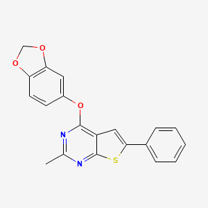 molecular formula C20H14N2O3S B5772627 4-(1,3-benzodioxol-5-yloxy)-2-methyl-6-phenylthieno[2,3-d]pyrimidine 