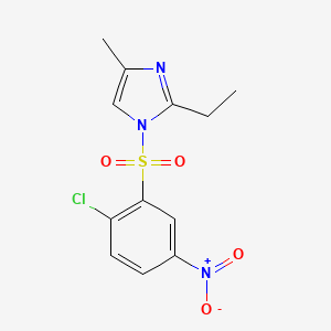 molecular formula C12H12ClN3O4S B5772639 1-[(2-chloro-5-nitrophenyl)sulfonyl]-2-ethyl-4-methyl-1H-imidazole 