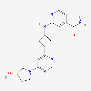 molecular formula C18H22N6O2 B5772644 2-({cis-3-[6-(3-hydroxypyrrolidin-1-yl)pyrimidin-4-yl]cyclobutyl}amino)isonicotinamide 