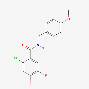 molecular formula C15H12ClF2NO2 B5772680 2-chloro-4,5-difluoro-N-(4-methoxybenzyl)benzamide 