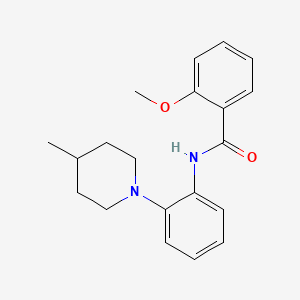 molecular formula C20H24N2O2 B5772693 2-methoxy-N-[2-(4-methyl-1-piperidinyl)phenyl]benzamide 