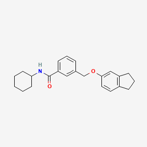 molecular formula C23H27NO2 B5772713 N-cyclohexyl-3-[(2,3-dihydro-1H-inden-5-yloxy)methyl]benzamide 