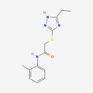 molecular formula C13H16N4OS B5772727 2-[(5-ethyl-4H-1,2,4-triazol-3-yl)thio]-N-(2-methylphenyl)acetamide 