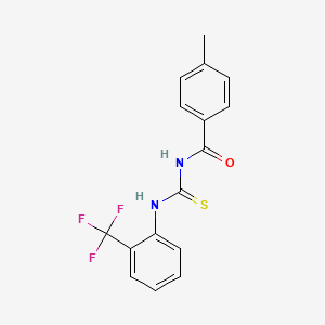 molecular formula C16H13F3N2OS B5772752 4-methyl-N-({[2-(trifluoromethyl)phenyl]amino}carbonothioyl)benzamide 