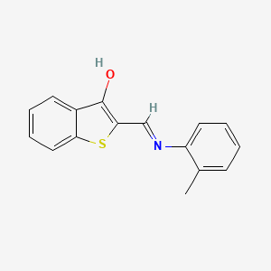 molecular formula C16H13NOS B5772778 2-{[(2-methylphenyl)amino]methylene}-1-benzothiophen-3(2H)-one 