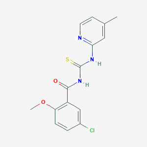 molecular formula C15H14ClN3O2S B5772789 5-chloro-2-methoxy-N-{[(4-methyl-2-pyridinyl)amino]carbonothioyl}benzamide 