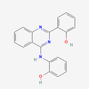 molecular formula C20H15N3O2 B5772795 2-{4-[(2-hydroxyphenyl)amino]-2-quinazolinyl}phenol 