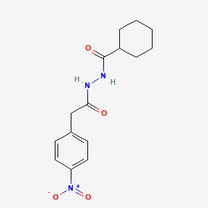 molecular formula C15H19N3O4 B5772808 N'-[2-(4-nitrophenyl)acetyl]cyclohexanecarbohydrazide 