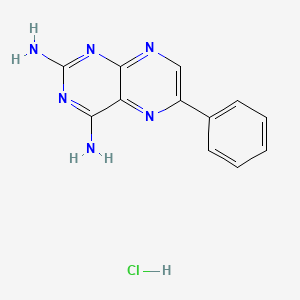 molecular formula C12H11ClN6 B577283 2,4-Diamino-6-phenylpteridine hydrochloride CAS No. 1026-36-4