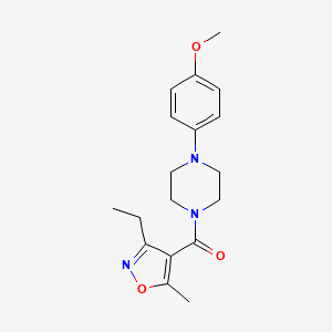 molecular formula C18H23N3O3 B5772830 1-[(3-ethyl-5-methyl-4-isoxazolyl)carbonyl]-4-(4-methoxyphenyl)piperazine 