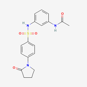 molecular formula C18H19N3O4S B5772844 N-[3-({[4-(2-oxo-1-pyrrolidinyl)phenyl]sulfonyl}amino)phenyl]acetamide 