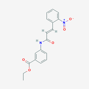 molecular formula C18H16N2O5 B5772846 ethyl 3-{[3-(2-nitrophenyl)acryloyl]amino}benzoate 